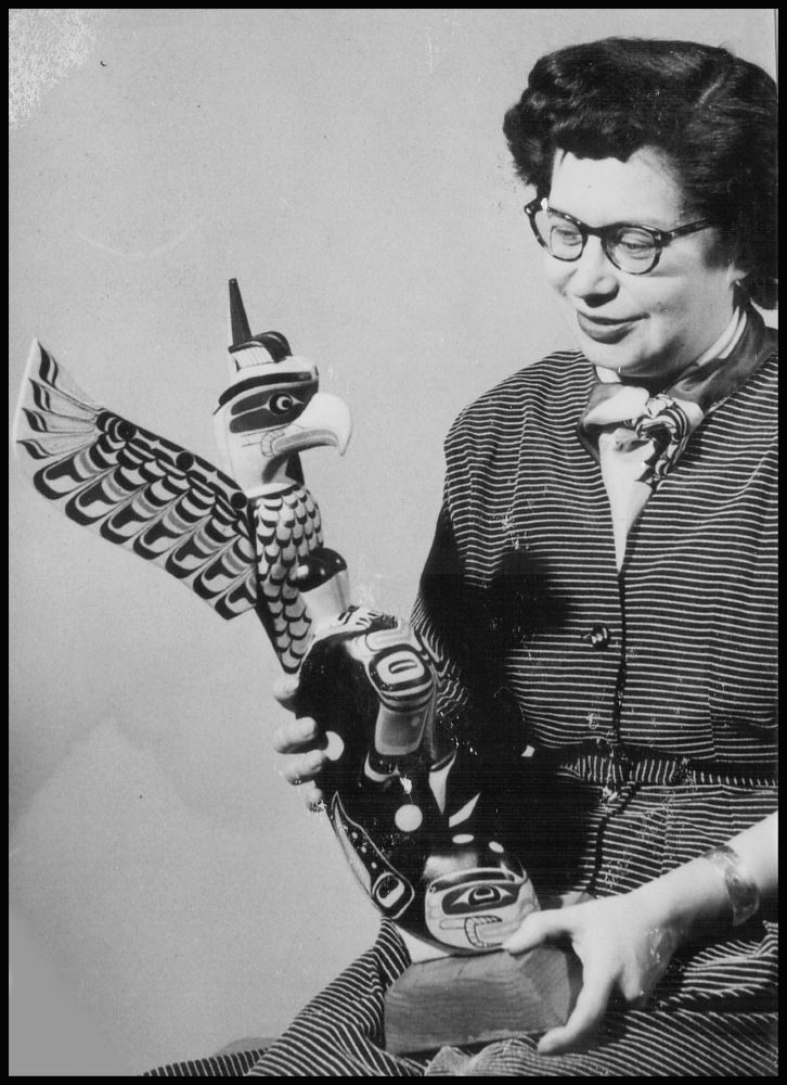 Ellen Neel, Kwakiutl Artist. Model Totem Pole