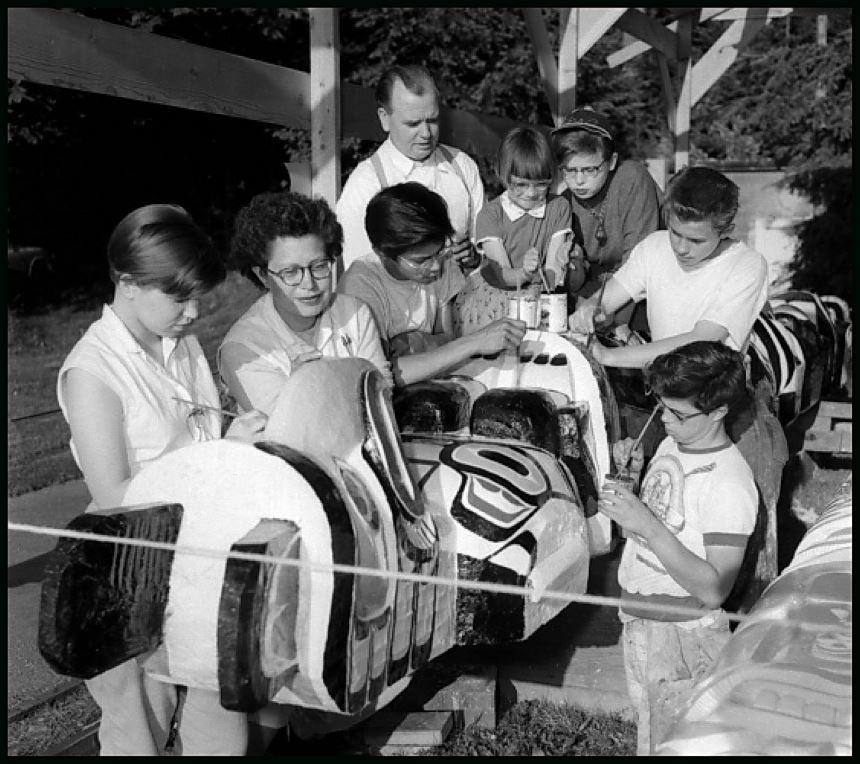 Ellen Neel, Kwakiutl Artist. Neel Family Totem Pole