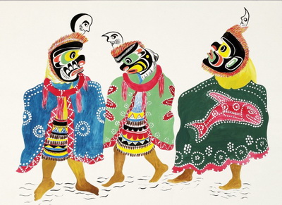 Chief Henry Speck, Kwakiutl. Moon Mask Dancers